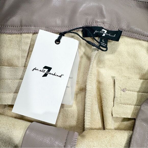 NWT 7 for All Mankind Size L Vegan Faux Leather Pants Wide Leg Ankle High Rise - Picture 13 of 14